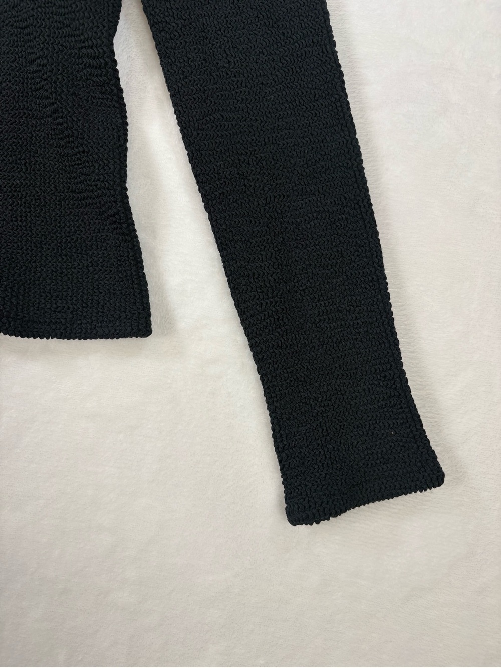 Vintage Hunza Maxxam Crinkle Backless Top Black One Size 80s 90s Made England - Picture 5 of 11